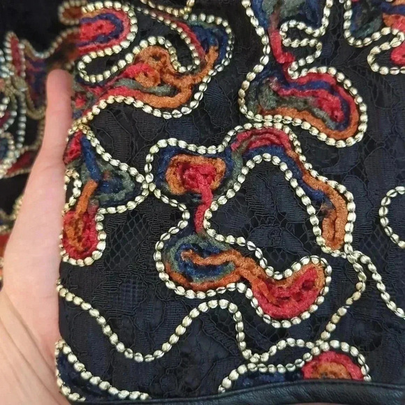 Dennis Basso Soutache Lace Jacket with Faux leather trim - Picture 8 of 10